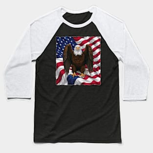 Eagle's Gaze Patriotic Flag Baseball T-Shirt